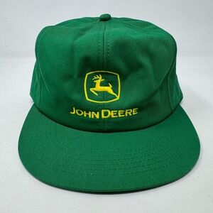 Vintage John Deere Mesh Snapback‎ Trucker Hat Cap Green Yellow Foam Insert